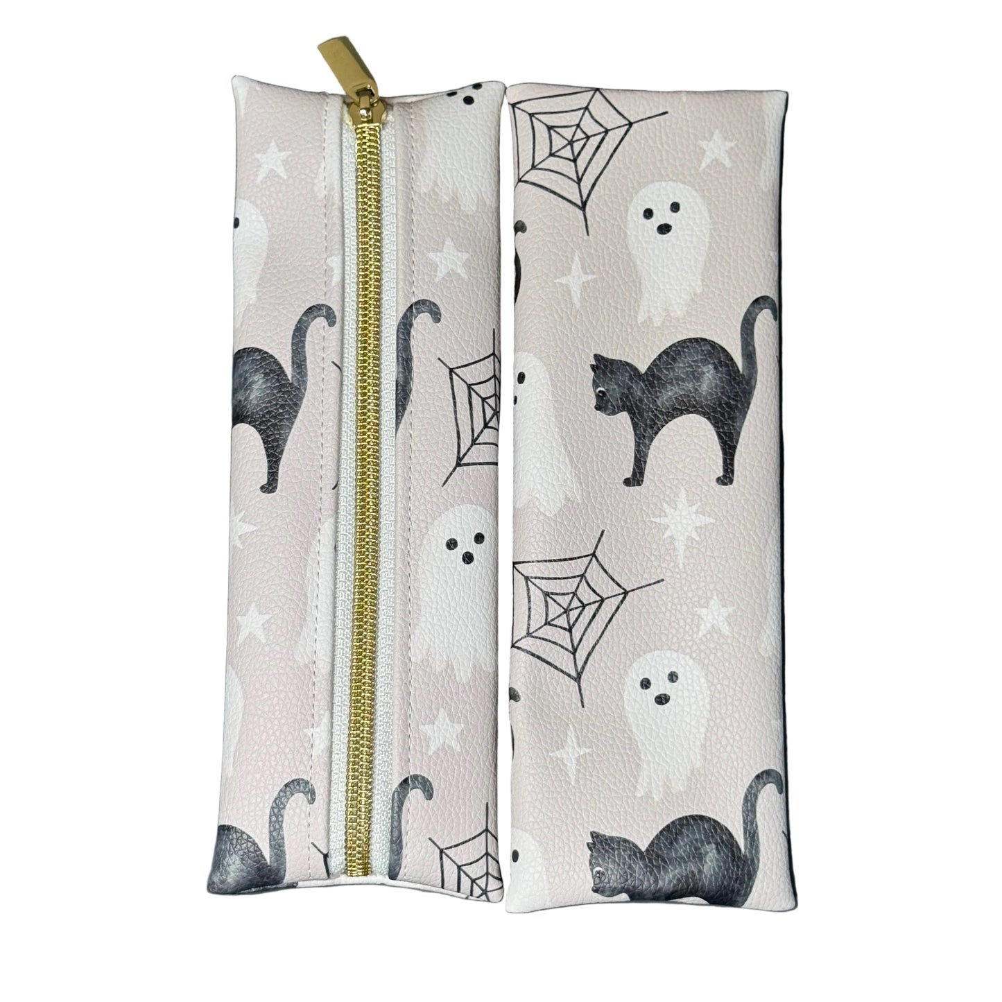 Faux Leather Zipper Pouch