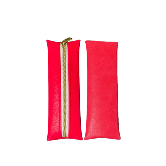 Faux Leather Zipper Pouch