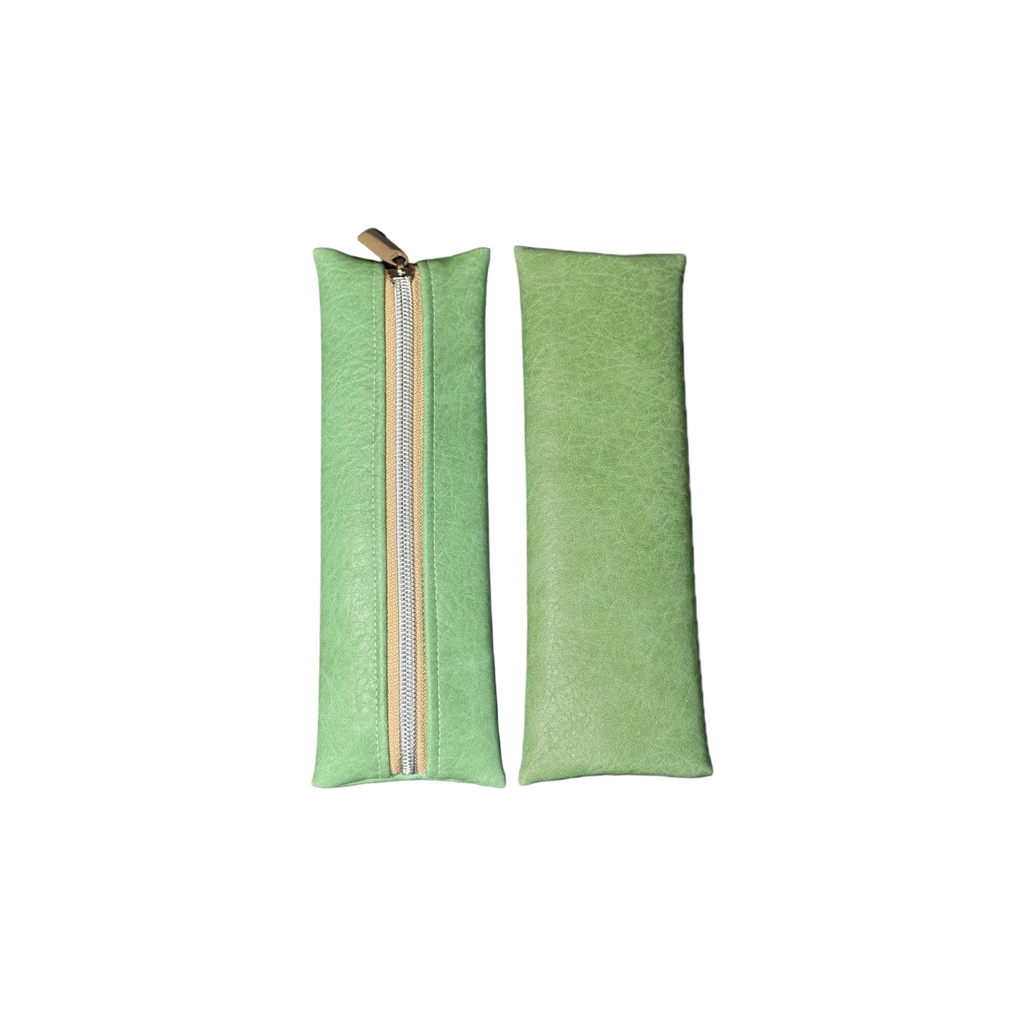 Faux Leather Zipper Pouch