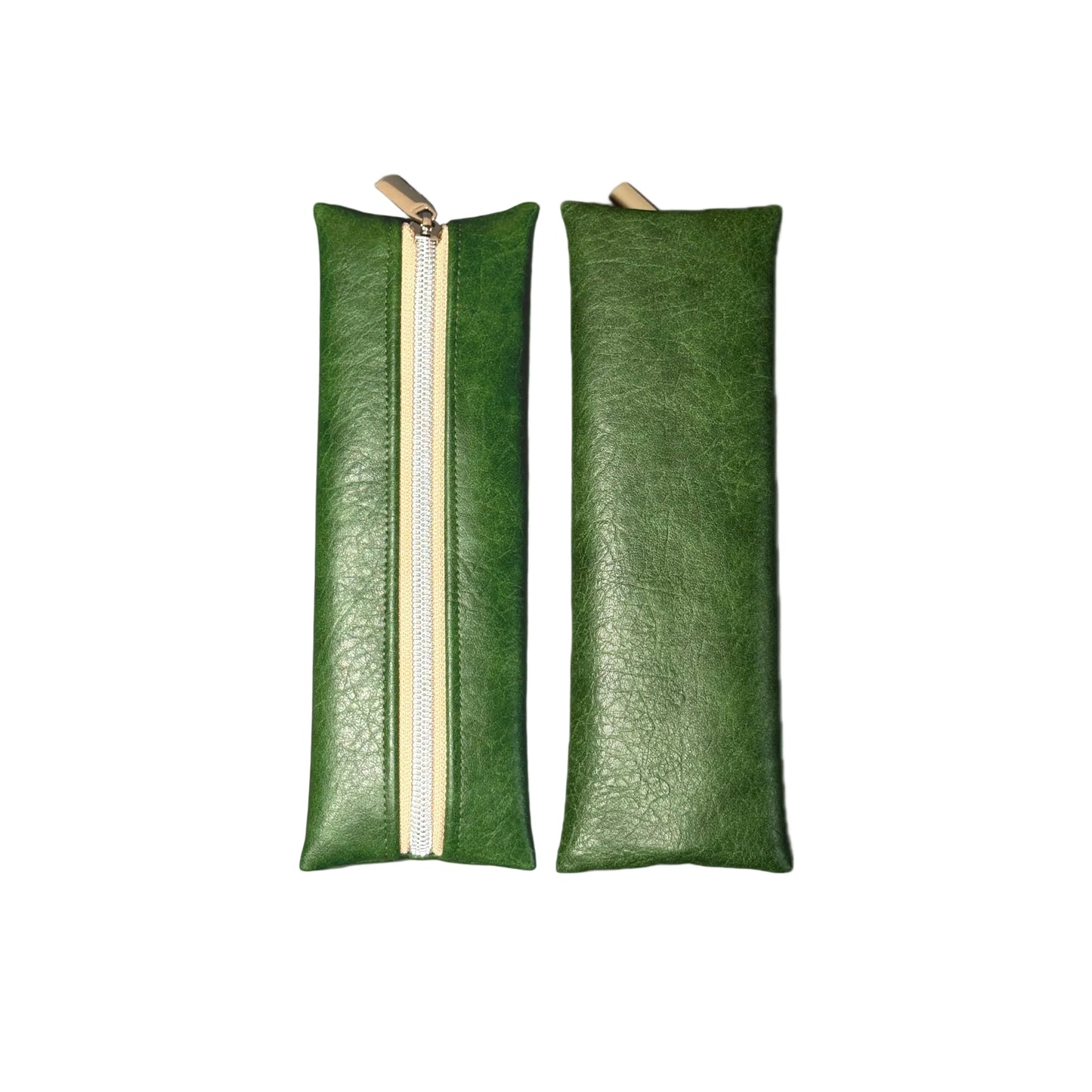 Faux Leather Zipper Pouch